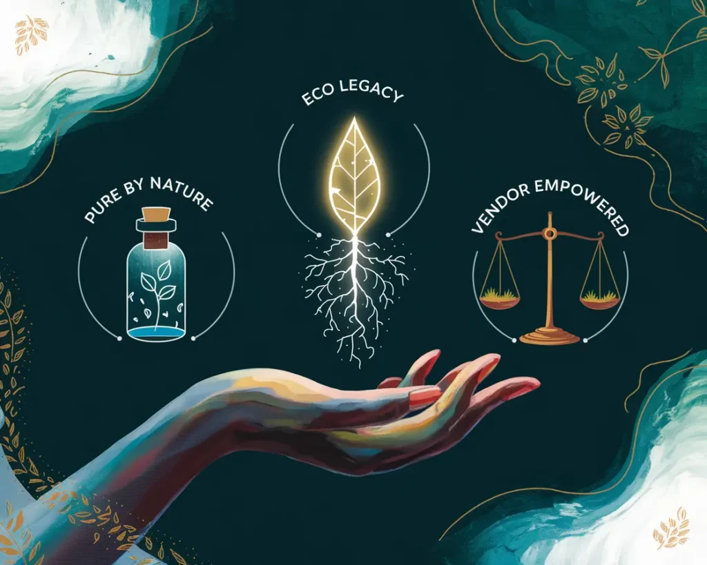 Gaia Goods — Earth goddess illustration with hemp leaves