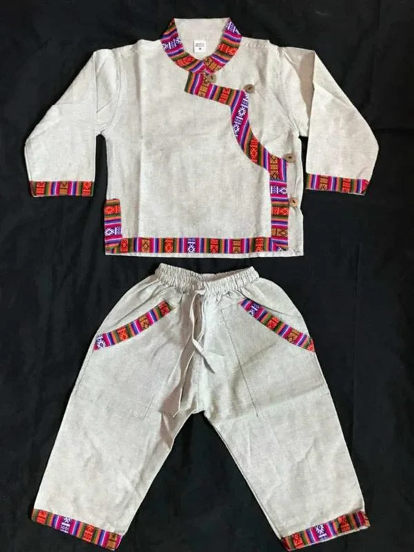 Handcrafted Kids' Hemp Clothing Set – Traditional Touch with Eco-Friendly Comfort