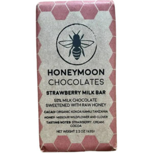 50% Milk Chocolate + Strawberry Raw Honey Chocolate Bar